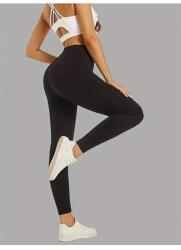 Sima Fekete Női Leggings Magas Derék Elasztikus XL 5IA (tayt.dalgç/Siyah)
