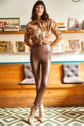 Sima Női Leggings Magas Derék Barna Öko Bőr S 5IA (TYT-19000045/Kahverengi)