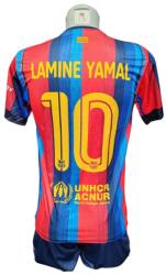 Barcelona Focimez nadrággal Replika Barcelona Lamine Yamal piros-kék csíkos 176
