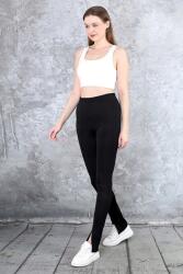 Sima Fekete Leggings, Kivágással A Nadrágszár Alján M 5IA (TR004907/Siyah)