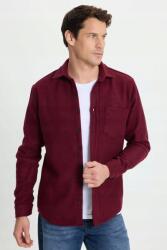  Férfi Casual Ing Bordó Zsebbel És Hosszú Ujjú M 5IA (KL250019/Bordo)