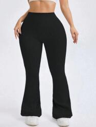 Shein Fekete Hosszú Leggings Magas Derékkal És Fodros L 1MA