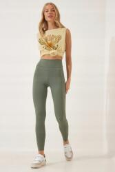 Sima Női Leggings Magas Derék Radiátor Khaki 40 5IA (LXR0002/ÇĞLYŞL)