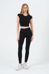 Sima Fekete Leggings Magas Derékkal És Elasztikus Derékrésszel L 5IA (MARKETIMGEL-LACOS-TAYT/SIYAH)