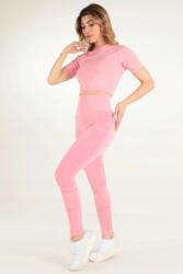 Sima Rózsaszín Magas Derekú Sport Leggings S/m 5IA (001-001115/PINK ROSE MELANGE)