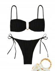 Shein Bikini Jelmez Kétrészes Kötött Női Fekete SL9G