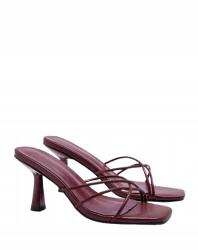 Shein Elegáns Bordó Női Flip-flop Papucs Magassarkú Pántokkal 41 1HA