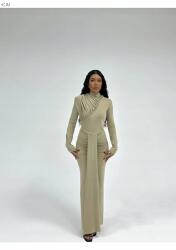 ELEGANCJA Hosszú Bézs Szoknya Fodros És Eleganciás S/m 5IA