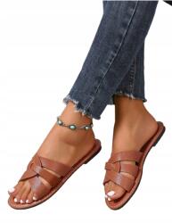 Shein Barna Női Flip-flop Papucs Fonott Pántokkal Casual EUR39 1KE