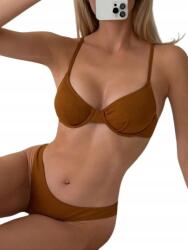 Shein Bikini Jelmez Kétrészes Barna Bordázott Slgk
