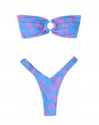 Shein Kétrészes Virágmintás Bikiniruha Kék SL9G