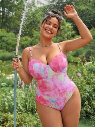 Shein Színes Egyrészes Plus Size Fürdőruha 46 1MA