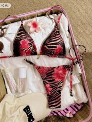 Shein Kétrészes Bikini Rózsaszín Leopárdmintával L 1