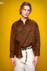  Barna Casual Velúr Férfi Ing Vintage Stílusban M 5IA (5058942087097)