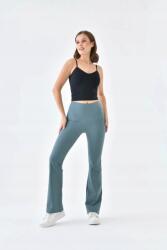 Sima Leggings Harangszínű Szárrésszel, Zöld-szürke S 5IA (1396/YEŞIL)