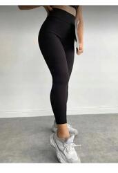 Sima Fekete Magas Derekú Női Leggings XXL 5IA (2025/Siyah)