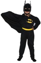 DEPOX Costum Batman cu muschi, masca si pelerina DEPOX®, carnaval, 7-9 ani, 120-130 cm (3010) Costum bal mascat copii