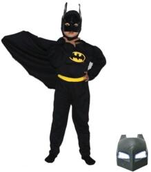 DEPOX Costum Batman cu muschi si masca LED DEPOX®, carnaval, 7-9 ani, 120-130 cm (3011) Costum bal mascat copii