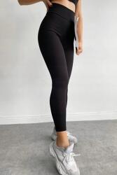Sima Fekete Női Leggings Magas Derék Elasztikus S 5IA (TAYT001221/SIYAH)