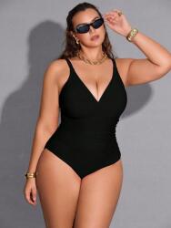 Shein Fekete Egyrészes Fürdőruha Plus Size Megkötővel 44 1MA