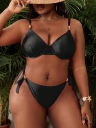 Shein Fekete Kétrészes Plus Size Jelmez Dekoratív Pántokkal 44 1