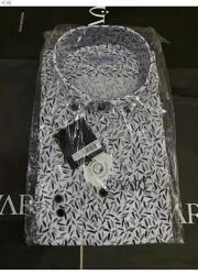 Casual Slim Fit Férfi Ing Melange Levelekkel L 5IA
