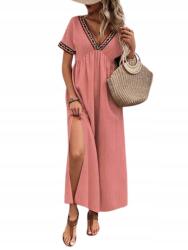 Shein Ruha Nyári Rózsaszín Maxi Egyenes 36-OS