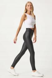  Női Leggings Fekete Bőr Utánzat Hosszú Magas Derék 42 5HA (BE00021)