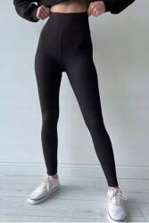 Sima Fekete Női Leggings Magas Derékkal És Bordázott S 5IA (efg241l896i1/Siyah)