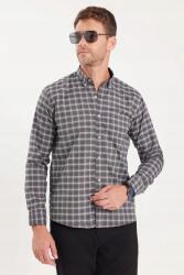  Férfi Casual Kockás Ing Szürke-fekete Gallérral XL 5IA (KL230031-402/Multi6)