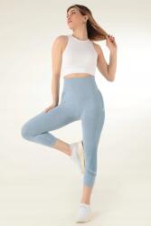 Sima 3/4-ES Női Leggings Magas Derék Kék Melange S/m 5IA (001-001115/BABY BLUE MELANGE)