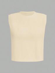 Shein Krémszínű Basic Ujjatlan Női Póló Nyárra XL 1MA