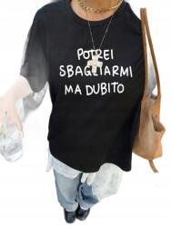 Shein Fekete Pamut Női Póló Kerek Nyakkivágással 50 1MA