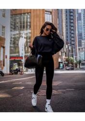 Sima Fekete Hosszú Leggings Magas Derék Basic Xs/s 5IA (TYC00664643580/Black)