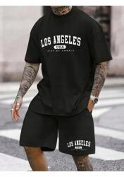  Fekete Bermuda Rövidnadrág Los Angeles Nyomott Mintával M 5IA (LOSANGELES/siyah)