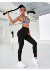  Fekete Sima Magas Derék Női Sport Leggings L 5IA (EYAX-SOKTT01/SIYAH)