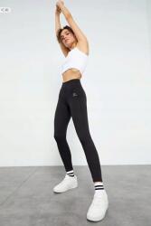 Sima Fekete Magas Derekú Sport Leggings XL 5IA