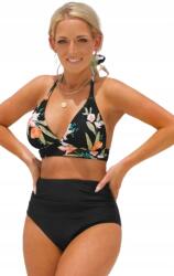  Fürdőruha Bikini Fürdőruha Kétrészes Fekete Mintás M-es