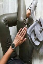 Sima Női Leggings Minimalista Stílusban Olive S 5IA