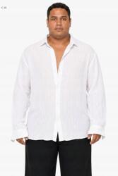  Fehér Bordázott Ing Casual Laza Szabással 4XL 5IA (8457222387708)
