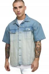 Boohooman Férfi Ing Casual Farmer Rövid Ujjú Kétszínű S Z3A (CMM13168-221-30)