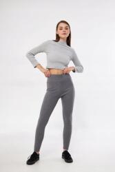 Sima Szürke Női Leggings Magas Derekú, Bordázott 36 5IA (UKRT1090325/Füme)
