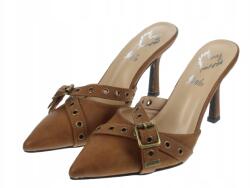 Shein Elegáns Barna Flip-flop Papucs 37-ES Sarokkal Vaa