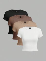 Shein Rövid Női Póló Sima Kerek Nyakkivágással 4 Pak XL 1MA