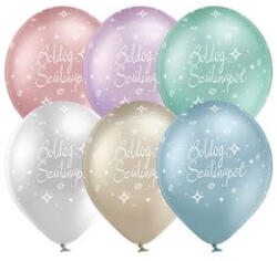 Belbal Szülinapi lufi 11" 28cm 6db Boldog szülinapot! Light Chrome (LUFI906976)