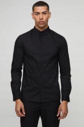 Boohooman Fekete Férfi Ing Casual Hosszú Ujjú M Z3A (CMM06305-105-56)