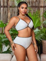 Shein Fehér Kétrészes Fürdőruha Fekete Plus Size Pikk-pakk 48 1MA