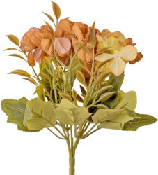 Valex Decor 5 ágú hortenzia selyemvirág csokor, 24cm magas - Krémes barna (AF052-02)