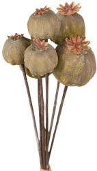 Valex Decor Mák dekor ág köteg, 25cm magas, 6 szál - Zöld (AF106-01)