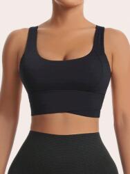 Shein Női Fekete Sportmelltartó Sima Puha M 1 (23424)